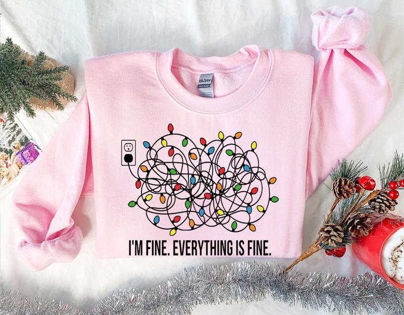I'm Fine Everything Is Fine Tshirt/Sweatshirt/Hoodie, Retro Crewneck, Gift For MyFriends, Cotton, Menswear Top