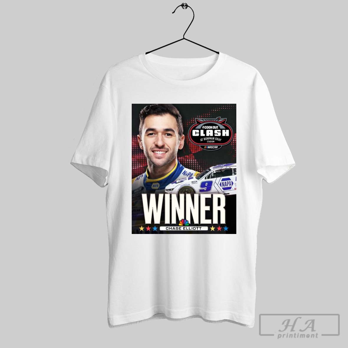 Poster Nascar Congratulate Chase Elliott Winner Cook Out Clash At Bowman Gray Stadium T Shirt