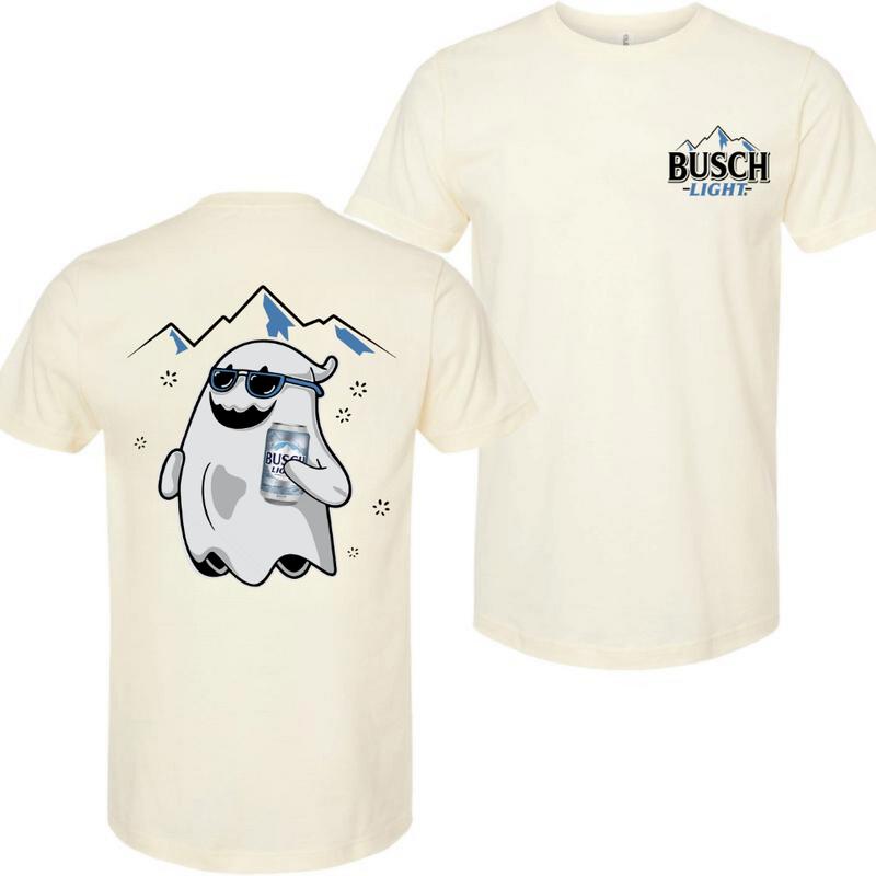 Busch Light, Busch Light Ghost Halloween 2 Sided T-Shirt, Halloween T-Shirt, High-Quality Printing, All Seasons, Casual Fitted, For Men And Women Mens