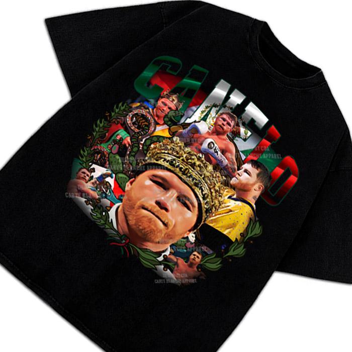 Canelo Alvarez Saul Mexico King Canelo Goat Boxing Vintage Style Graphic Design T-Shirt Crewneck Cotton