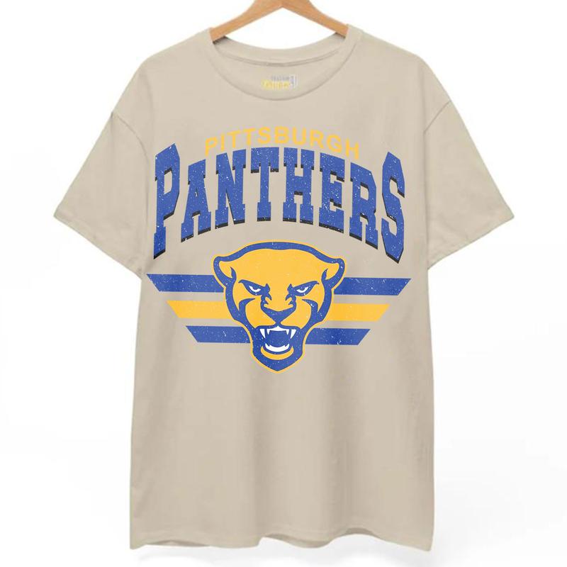Pittsburgh Panthers Vintage NCAA Sweatshirt, Unisex Pittsburgh Football Shirt, Classic Sport Hoodie for Football Fans, Cotton, Sweatshirt, T-Shirt