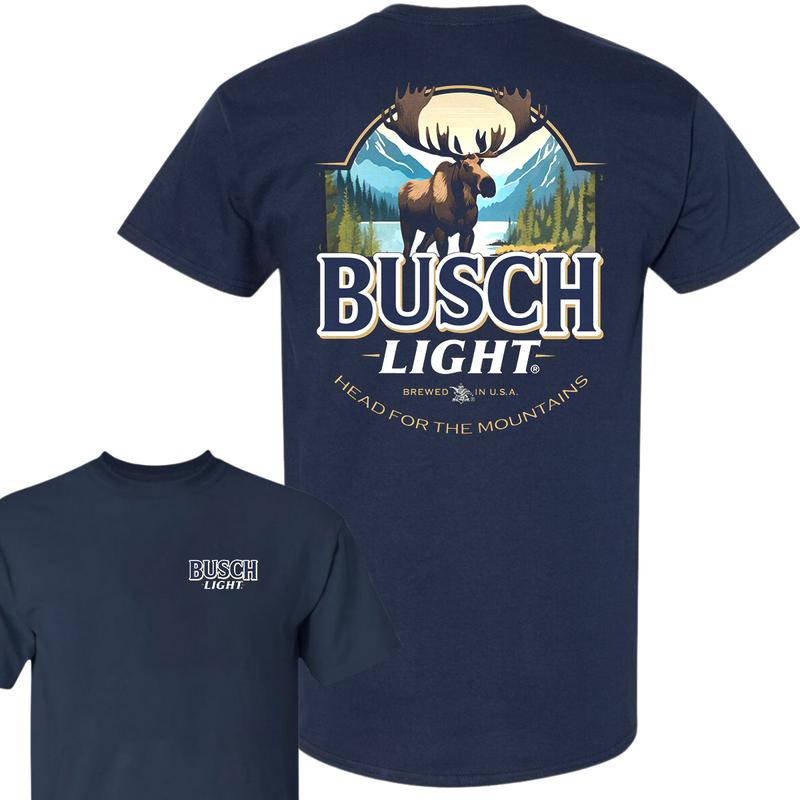 Busch Light Moose Head for the Mountains T-Shirt, Hunting T-Shirt, Full Color T-Shirt, For Men, For Women