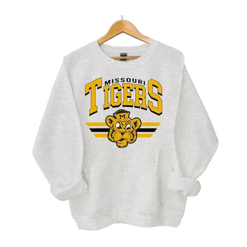 Vintage College All Team NCAA Classic Sport Sweatshirt for Men Long Sleeve Raglan Crewneck Cotton Casual Sweatshirt