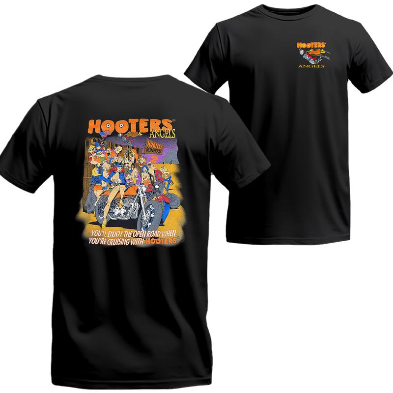 Vintage Rare 90s Hooters Angels Shirt, Hooters Angels Short Sleeve Tee, Beer Shirt Viral, Menswear Top