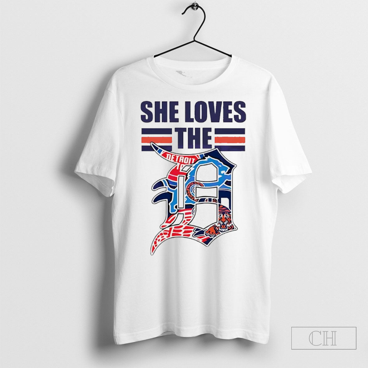 She Loves The D Detroit Baseball Football Shirt