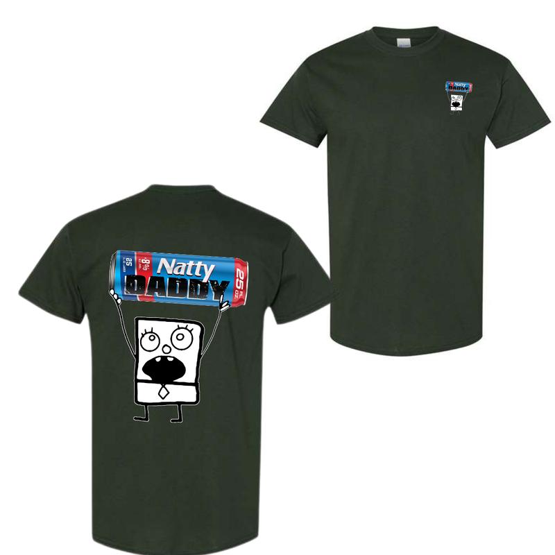 Doodlebob Natty Daddy 2 Sided T-Shirt, Funny Drinking T-Shirt, Summer T-Shirt, Unisex T-Shirt, For Men, For Women, Gift For All Menswear Top