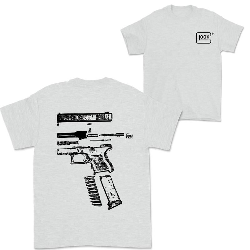 In Glock We Trust: Men's Wear Tee, Featuring Black and White Designs for Both Hoodies and T-shirts