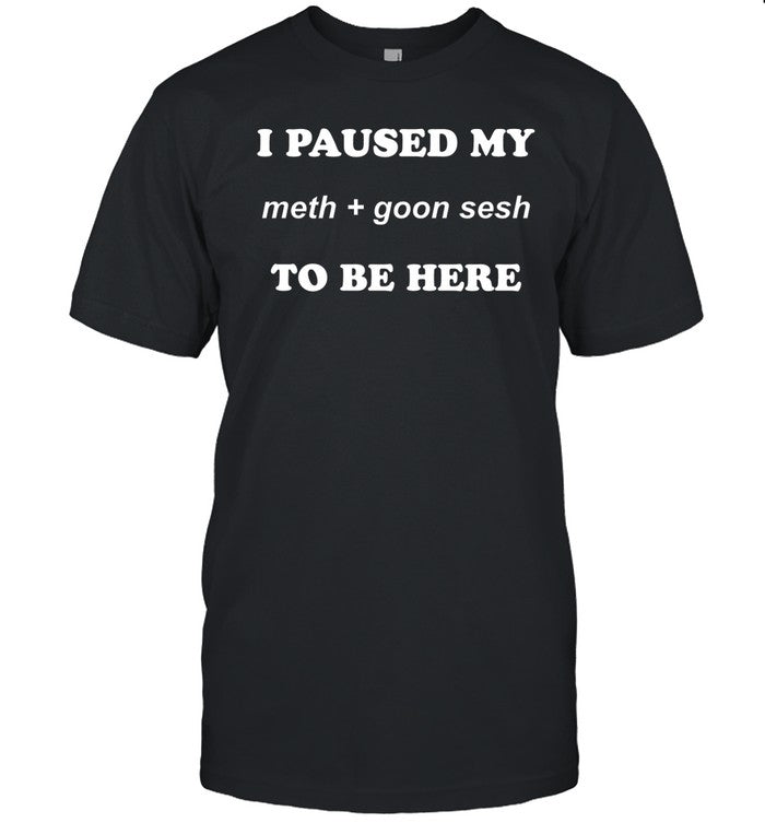I Paused My Meth And Goon Sesh To Be Here T Shirt, Hoodie, Sweatshirt