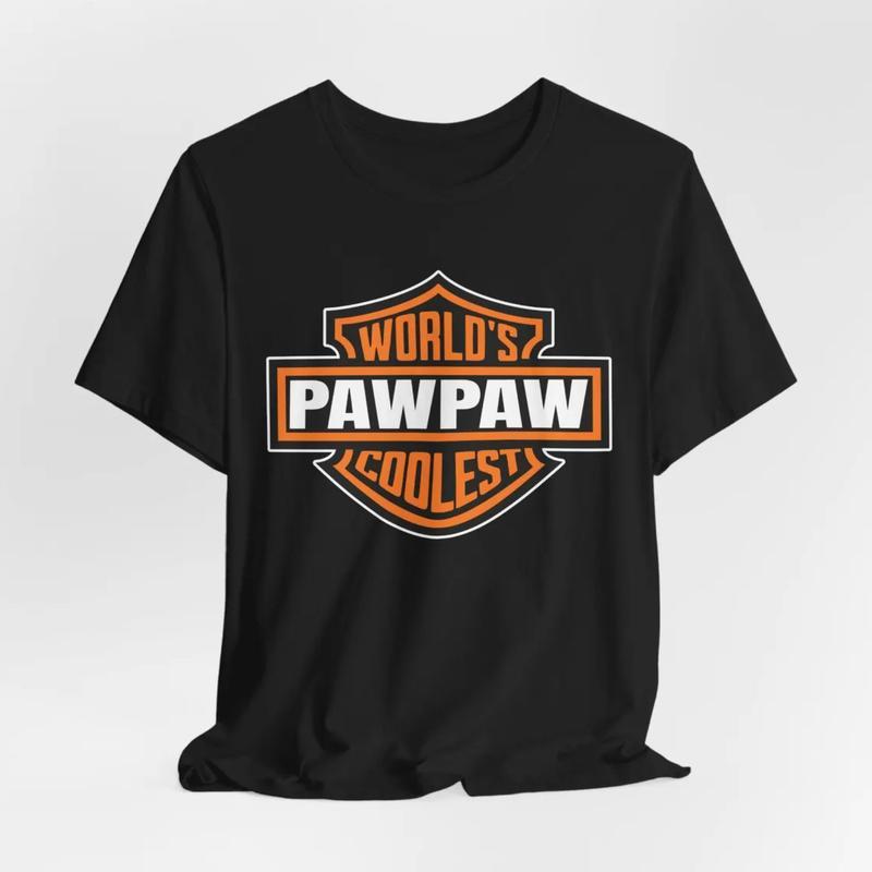 World's Coolest Grandpa Tshirt, Motorcycle Grandpa Nickname Funny Tee, Fathers Day Tee, Birthday Gift from Kids, Menswear Graphic Tops