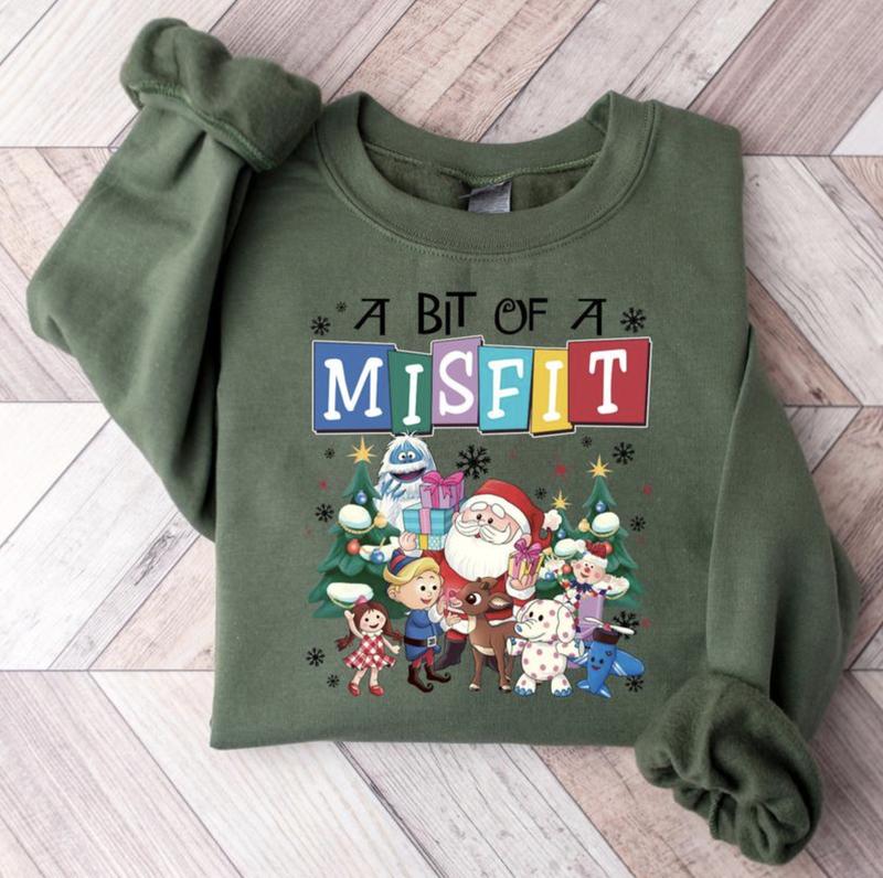 Rudolph The Red Nosed Reindeer Christmas Shirt/Sweatshirt/Hoodie, Retro Crewneck, Gift For Xmas, Cotton, Womenswear Tops