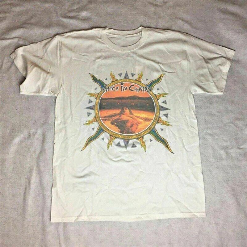 Vintage 1992 Alice In Chains Dirt Tour Concert T-Shirt Cotton Black Unisex Unisex Shirt, Retro Alice In Chains Tee Gift, Gift For Her, Music Tour Shir