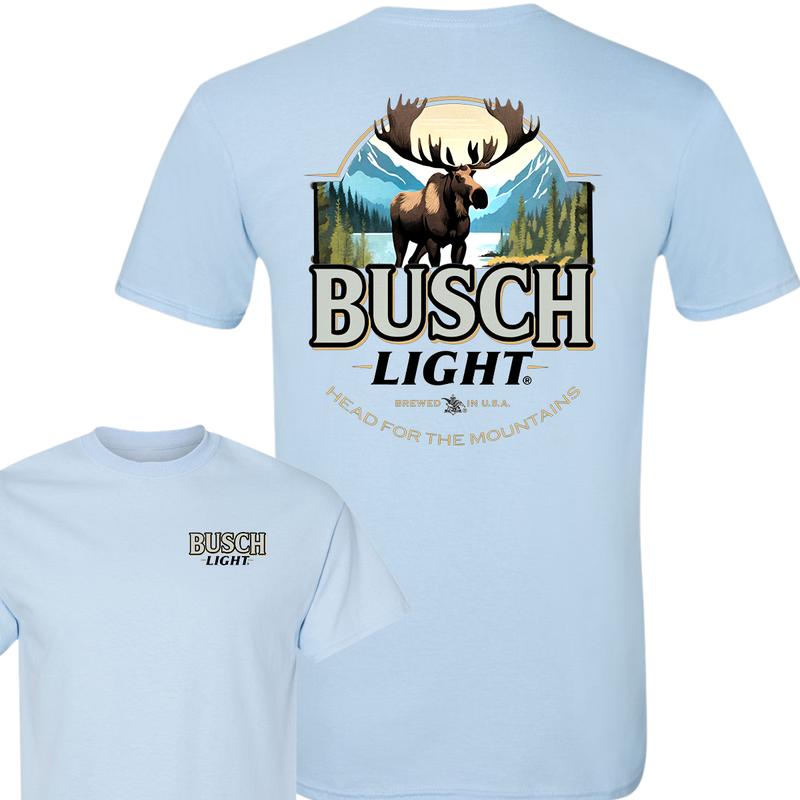 Busch Light Moose Head for the Mountains T-Shirt, Hunting T-Shirt, Full Color T-Shirt, For Men, For Women
