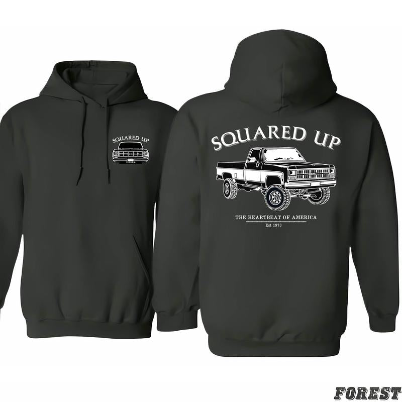 Vintage Vibe 2 Sides Squared Up 1973 Gmc Sierra Men's Cotton T-shirt Old School Gmc Hoodie, All-inclusive Styles, Menswear Top, Men Gifts