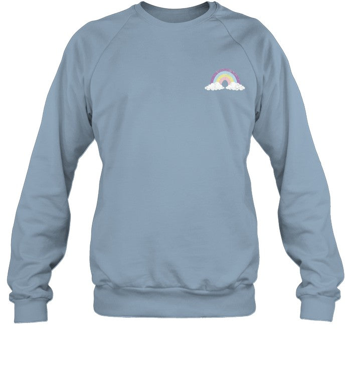 Living Fully Rainbow Sweatshirt in Sage Tee