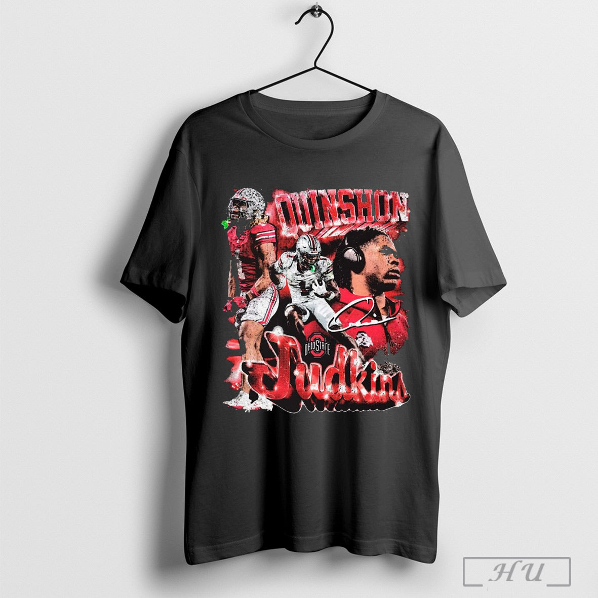 Quinshon Judkins Ohio State Buckeyes Football 90s Retro Pepper Signature Graphic T Shirt