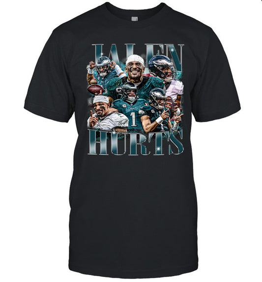 Jalen Hurts Shirt, Football American Graphic Vintage, Football 90s Bootleg