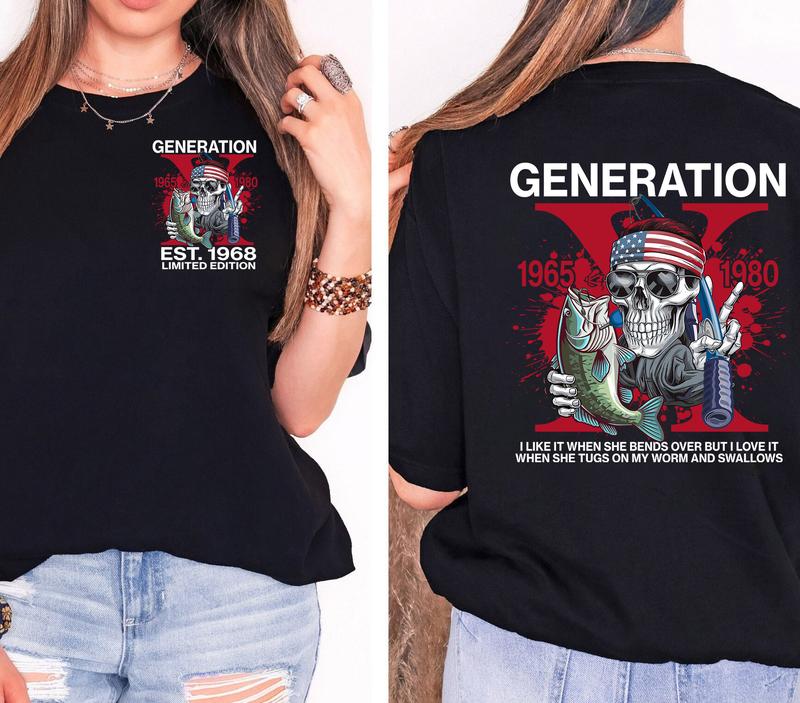 Customize Gen X Fishing T-shirt: 1968 Year FAFO Two Side Style, Hose Water Humor