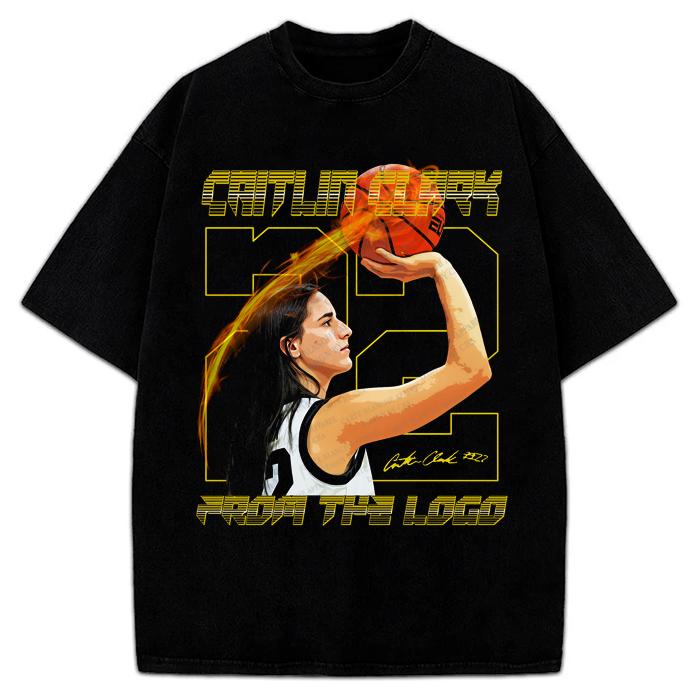 Caitlin Clark T-Shirt From The Logo Custom Fan Art Graphic Tee Crewneck Cotton Menswear Top