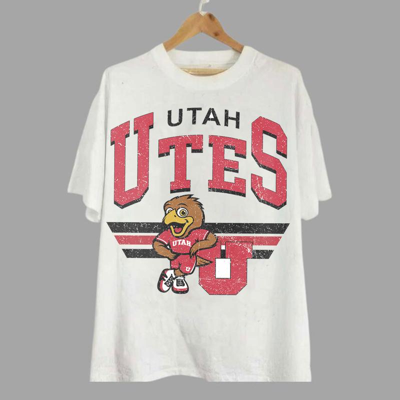Utah Utes Vintage Football NCAA Sweatshirt - Tshirt - Hoodie, University of Utah Unisex Football NCAA Shirt, Unisex Vintage NCAA Shirt, Classic Football Shirt, Gifts For Football Fan Sport, Cotton, Sweatshirt, T-Shirt, Hoodie