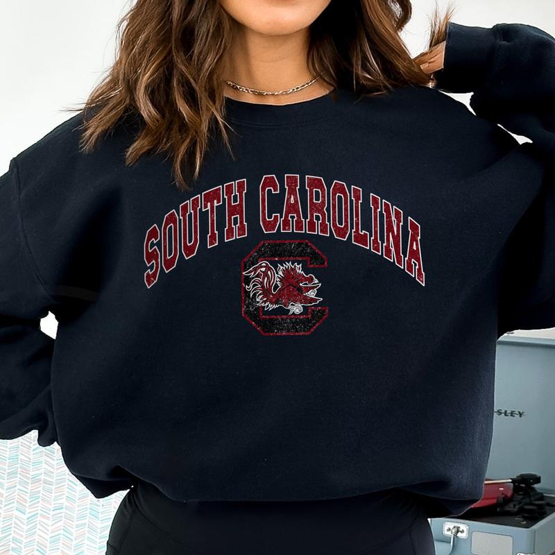 South Carolina Gamecocks Vintage Football NCAA Trendy Sweatshirt, University of South Carolina Unisex Football NCAA Shirt, Gift For Men, Gift For Girl