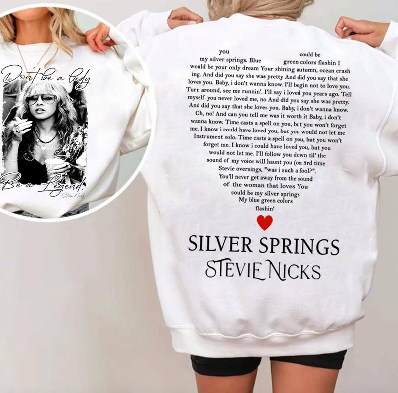 Stevie Vintage T-shirt, Don't Be A Lady Be A Legend 2 Side Sweatshirt, Music Concert Hoodie, Gift For Women & Man Unisex Shirts Womenswear Cotton