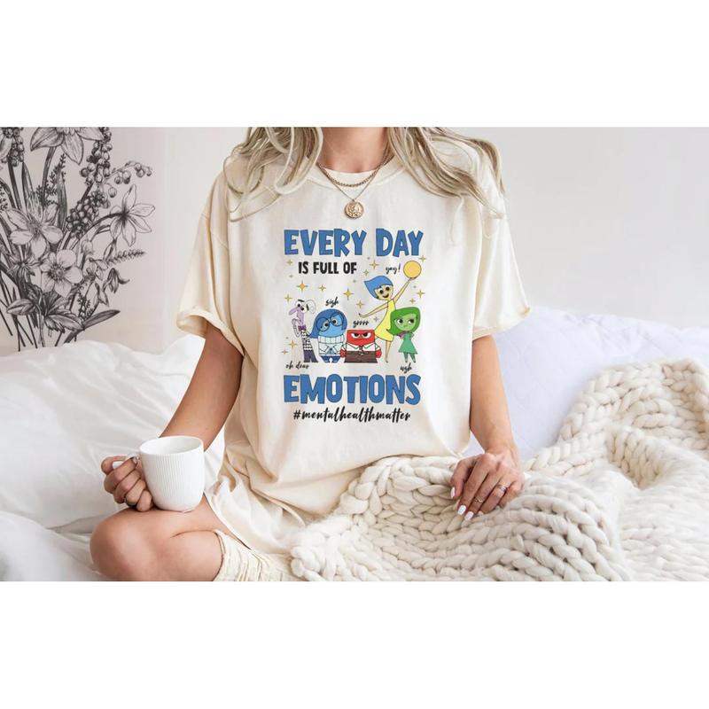 Double Sided Inside Out 2 It's Okay To Feel All The Feels Shirt, Emotions Portrait T-shirt, Mental Health Awareness Tee