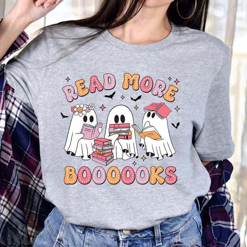 Read More Books Spooky Teacher Shirt, Halloween Shirt for Teacher, Teacher Halloween Shirt, Groovy Ghost Teacher Tshirt, Reading Teacher Tee