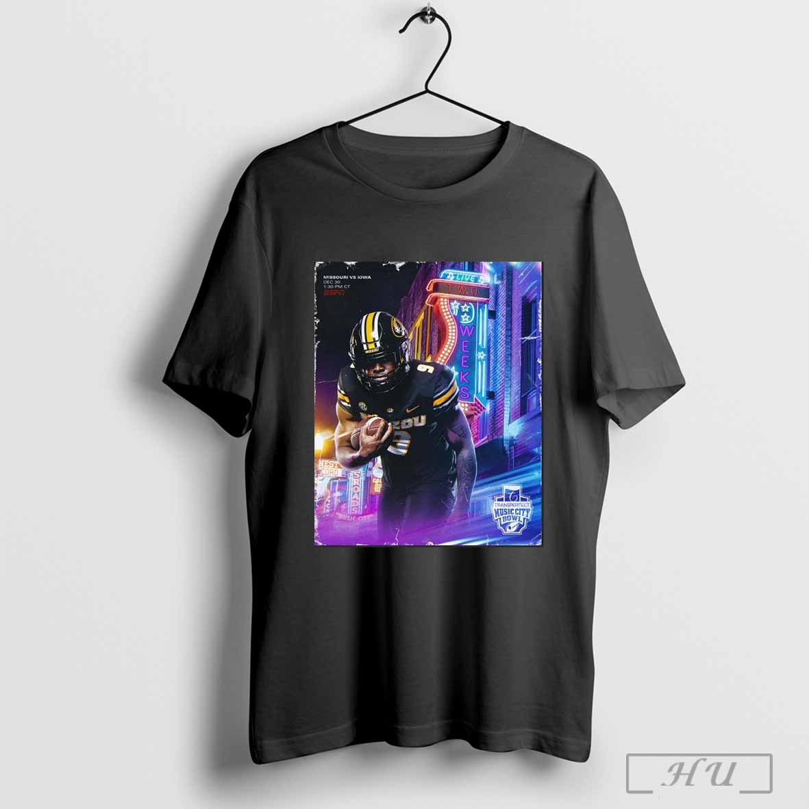 Poster Marcus Carroll Jr Missouri Tigers Vs Iowa Hawkeyes December 30 Transperfect Music City Bowl T Shirt