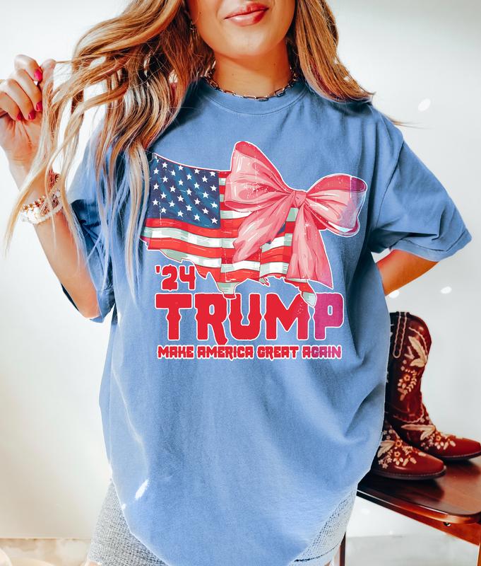 Trump Tee Trump T-shirt  MAGA Trump 2024 Size up for . Top Womenswear, trump shirts for sale Casual Shortsleeve Comfort Tshirt