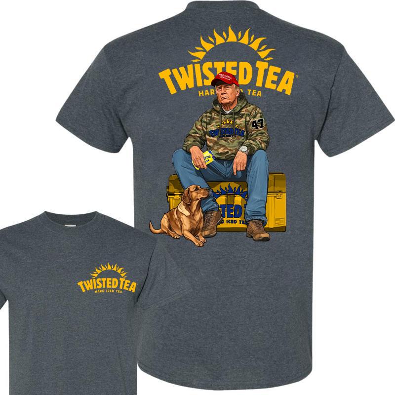 Twisted Teaa Trump Hunting Camo Unisex shirt, Trump won 47th president Election 2024 shirt, Twisted Teaa Fuel Hand Drill Dog Hunt Tee, Trump With Local Boy Cotton shirt Full Color Full Size