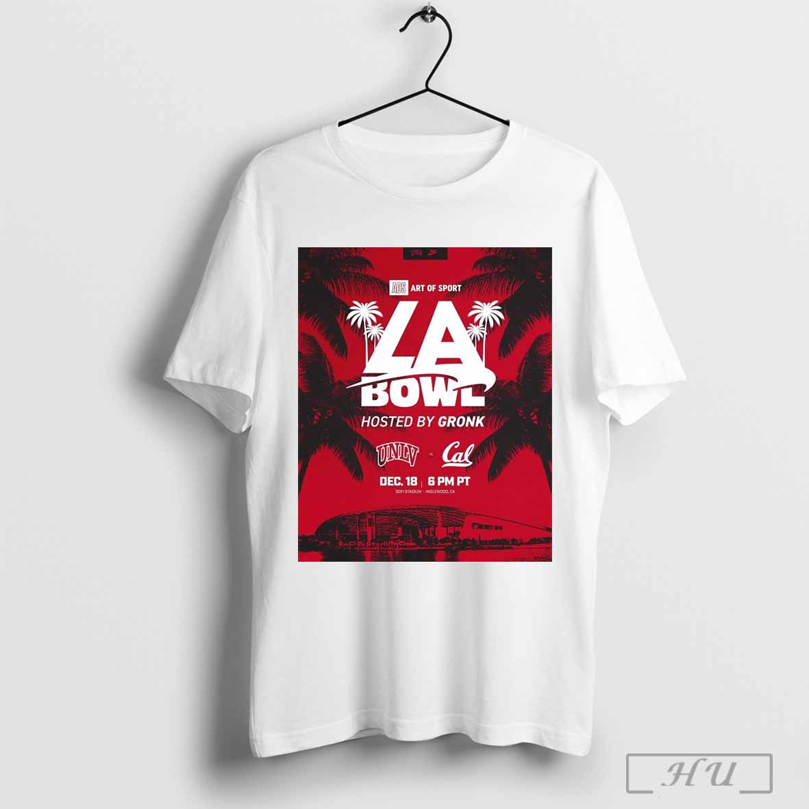 Poster Unlv Rebels Vs California Golden Bears La Bowl Hosted By Gronk December 18 Sofi Stadium T Shirt