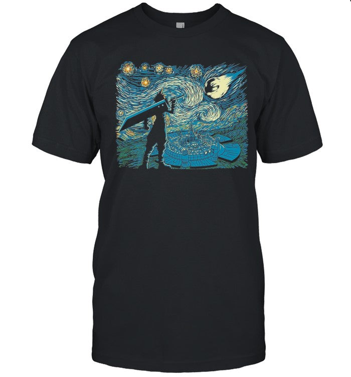 FF7 Starry Night Cloud Strife Final Fantasy T Shirt