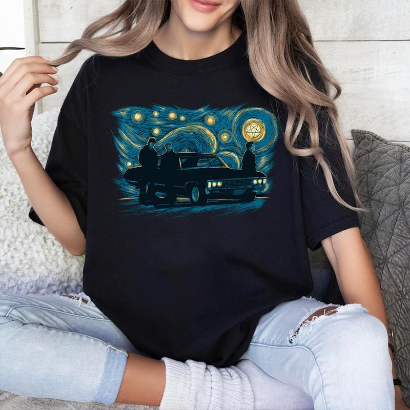 Hunters Night Supernatural T-Shirt, Supernatural Dean SAM T Shirt, Gift For Woman and Man Unisex T-Shirt Sweatshirt Hoodie Casual Cotton
