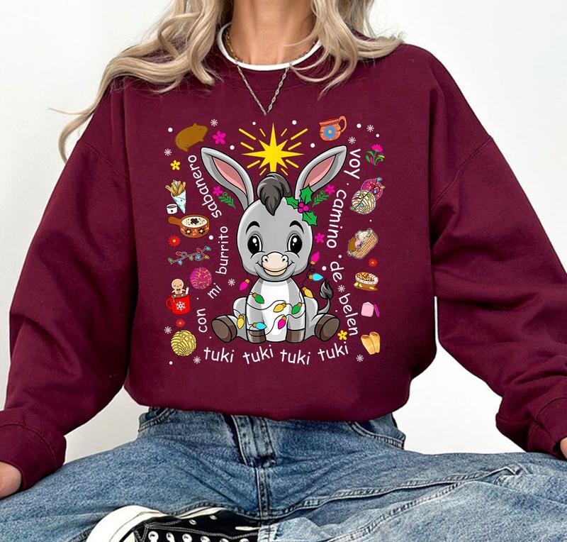 Mi BurritoO SabaneE Mexican Christmas Donkey Spanish Xmas Sweatshirt, Mi Burri Sabaner Christmas Sweatshirt