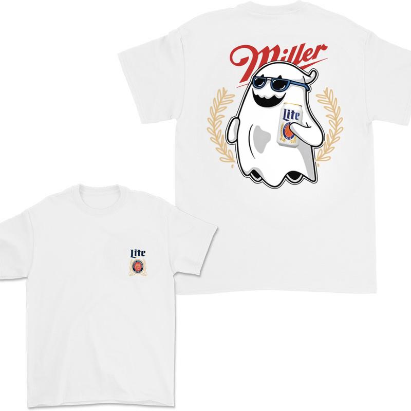 Miler Lite Ghost Halloween 2 Sided T-Shirt, Miler Lite Shirt For Men And Women, Halloween Trendy Shirt