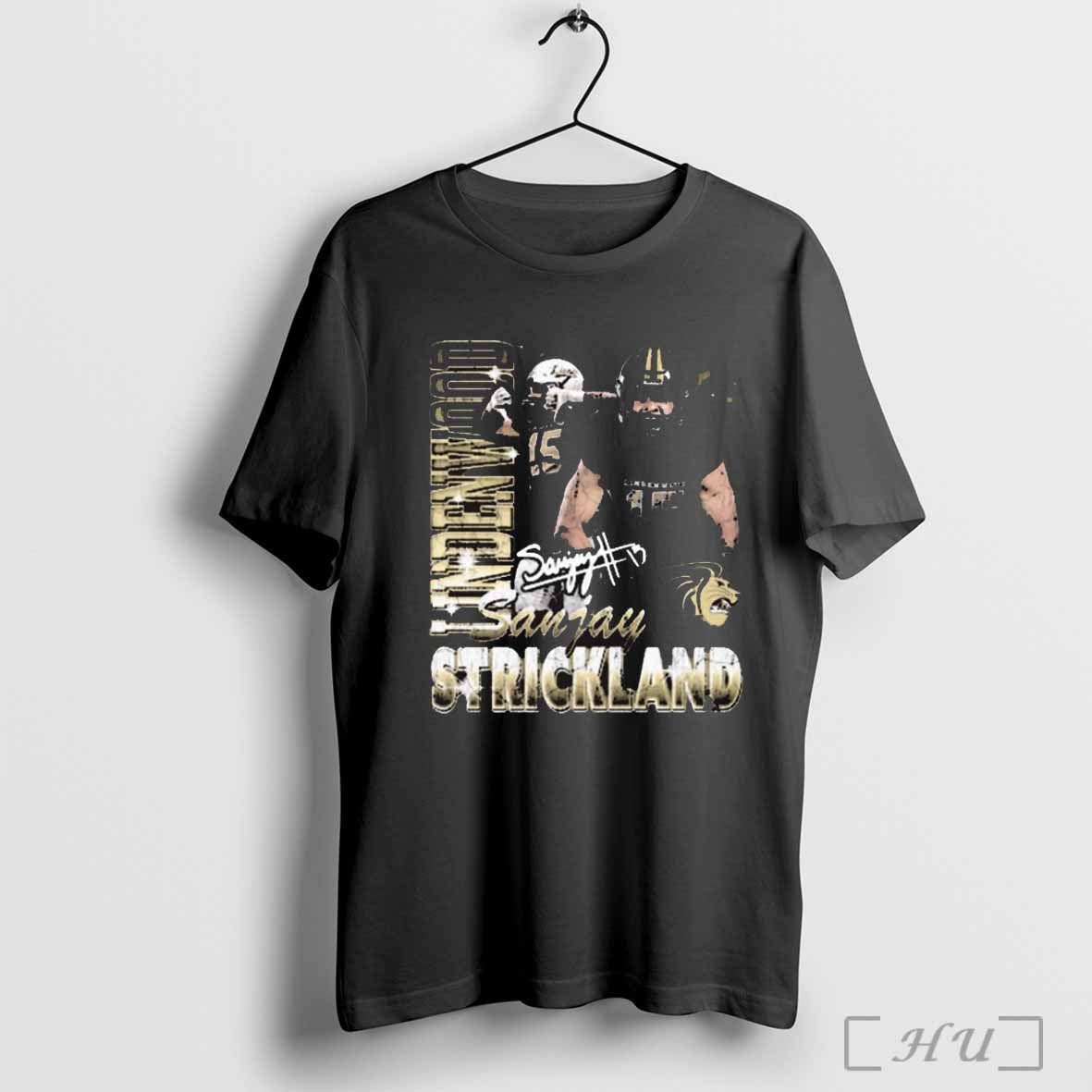 Sanjay Strickland Lindenwood Lions Pepper 90s Retro Graphic Signature T-shirt