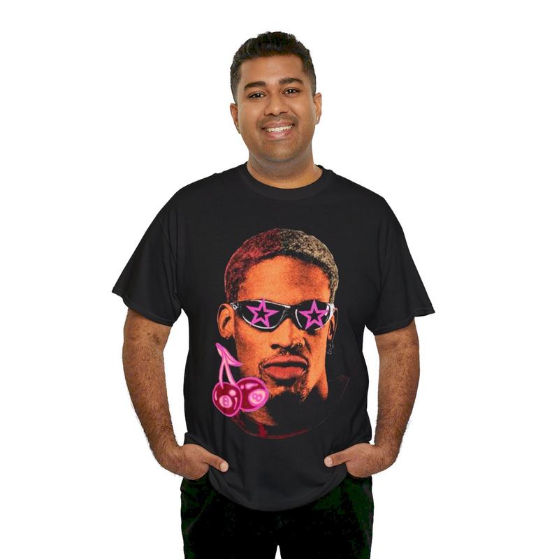 Rodman Inspired Vintage Tee Y2k 90s Hip-Hop Vibes Heavy Cotton Graphic T-Shirt Tshirt Shirt Basketball Fan Shirt Casual Classic Menswear Retro Top