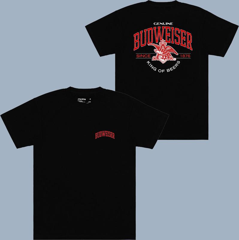Budweiser Genuine T-shirt - 2 Side - Colorful Range - Flexible Fashion Fits  - Mix And Match - Fit For All