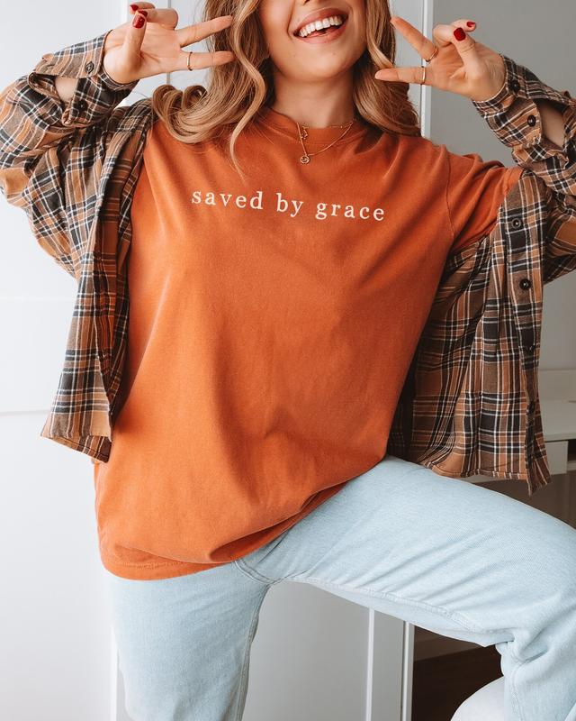 Saved By Grace TShirt Jesus Shirt Christian Shirt Christian Ladies Shirt Christian Tshirts Faith Based Shirt