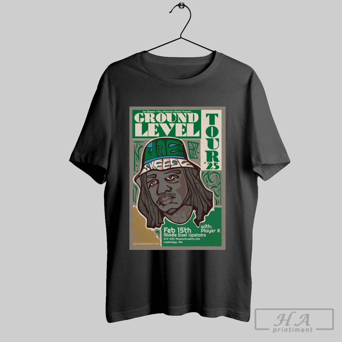 Poster Jae Skeese Ground Level Tour 2025 February 15 2025 Middle East Upstairs In Cambridge Ma T Shirt