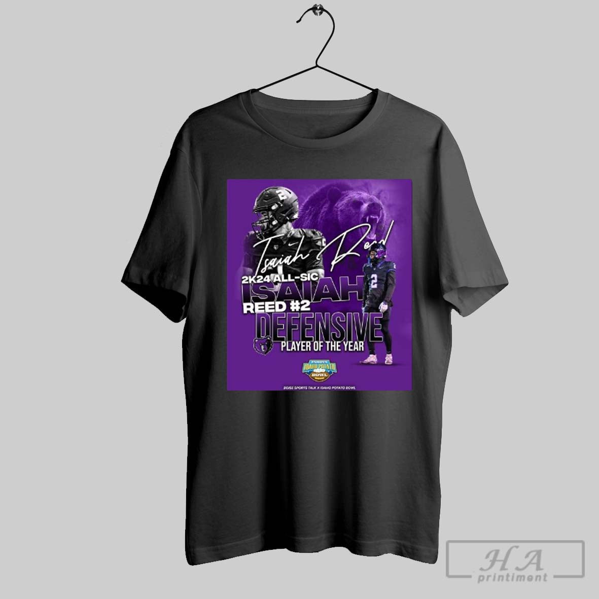 Rocky Mountain Quarterback 2k24 Isaiah Reed All Sic Defensive Player Of The Year Famous Idaho Potato Bowl Signature Poster T Shirt
