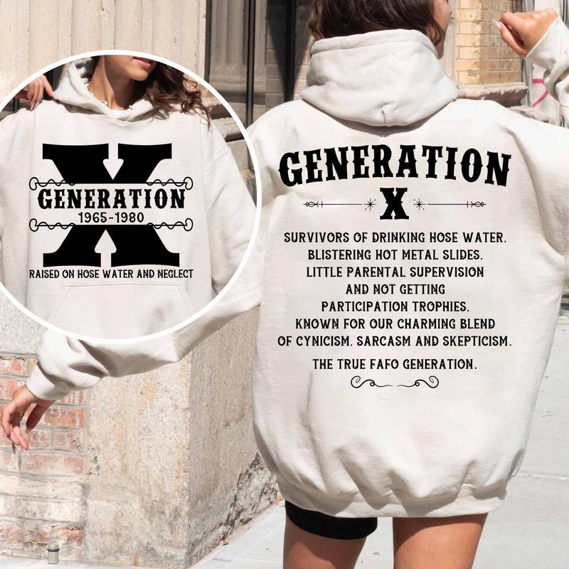 Gen X Raised On Hose Water Shirt: FAFO Two Side, Classic GenX Humor T-Shirt For Proud Generation X Members