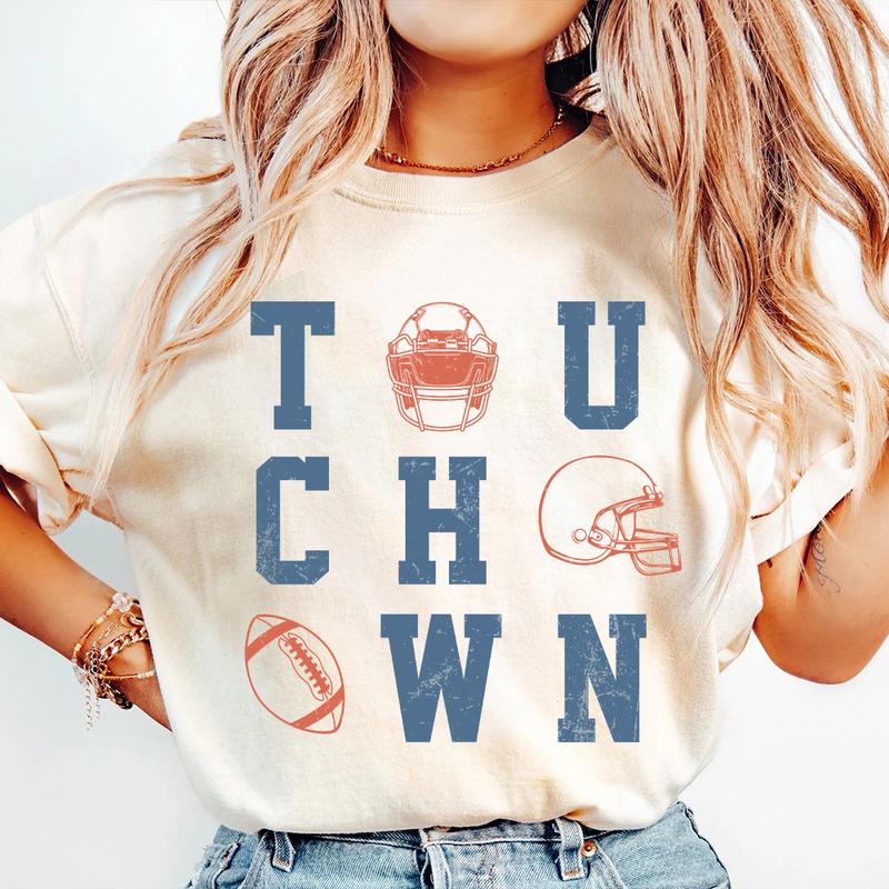 Retro Football Shirt, Touch Down Shirt, Game Day Shirt, Football Mom Shirt, Football Season Tee, Football Tshirt For Women, Fall Football