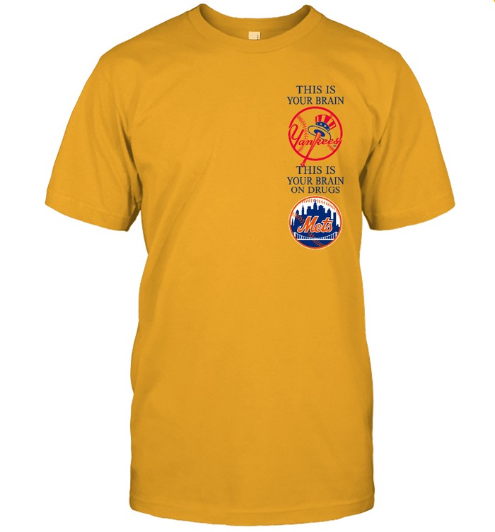 Patches O'Houlihan This Is Your Brain On Drugs basebal & NY Mets Basebal Tee