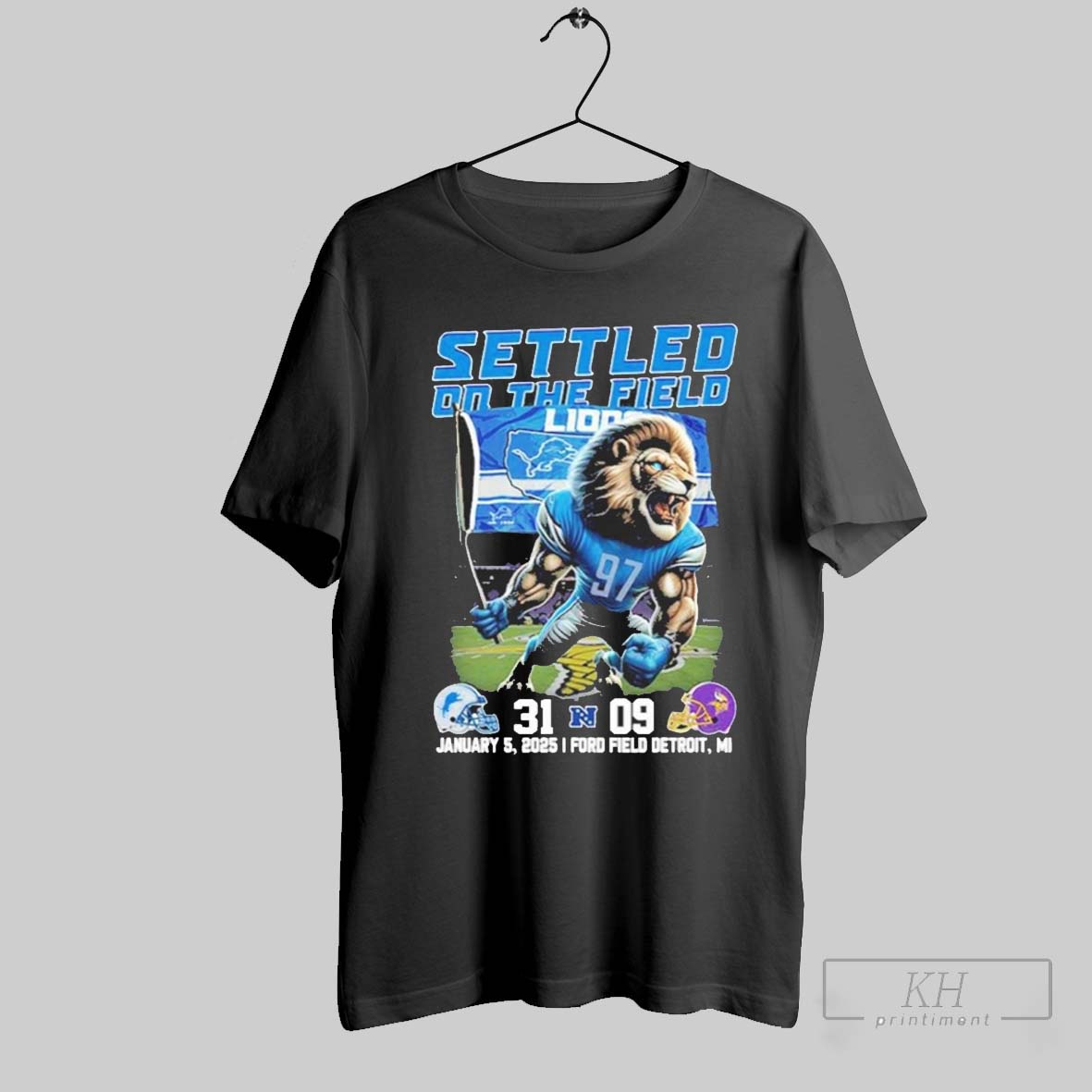 Premium Settled On The Field Detroit Lions 31 9 Minnesota Vikings Nfc North Shirt