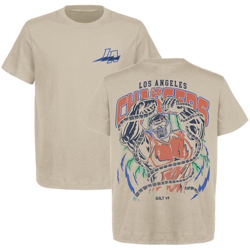 Limited Edition Los Angeles Football Bolt Up Graphic T-Shirt  Heavy Cotton  Men's & Women's Retro American Football Shirt