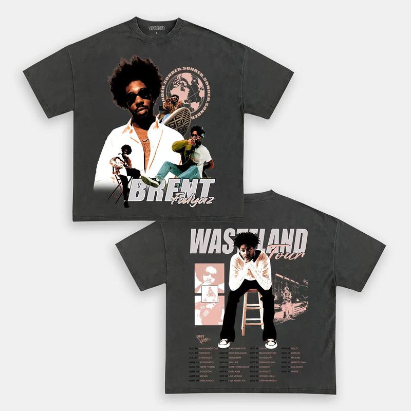 BRENT FAIYAZ V2 Double Printed Short Sleeve Tee Cotton Vintage Shirt To Match Sneaker Hiphop Clothing Rapper Merch Shirt, Hiphop Tour Concert 2024, Gift For Fan Y2K Aesthetic Hoodie Sweatshirt