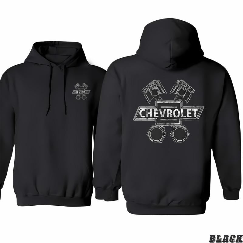 Chevrolet Bowtie Engine Piston Hoodie, Styles For Every Taste, Bold & Bright Graphics, Colorful Varieties, Classic Cotton, Menswear Top, Unisex