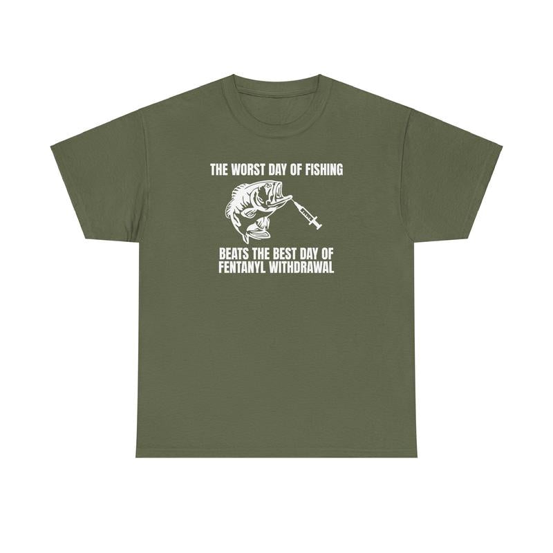 The Worst Day of Fishing Tee - Men's Cotton Streetwear Shortsleeve Tshirt