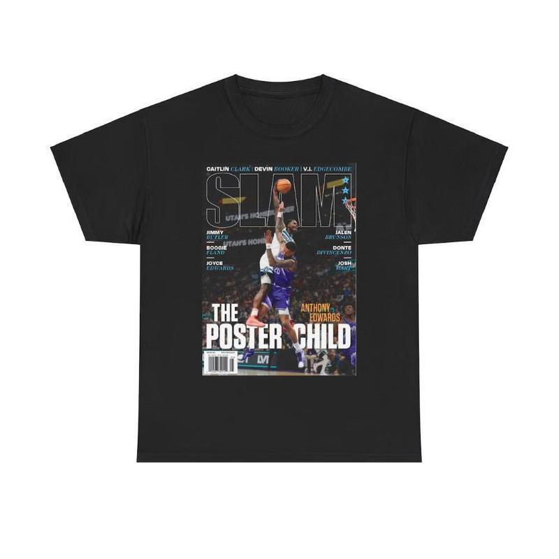 Anthony Edwards Minnesottaa Slam Cover Tee Shirt, Anthony Edwards Streetwear Heavyweight T-Shirt, Gift for Women and Man Unisex T-Shirt